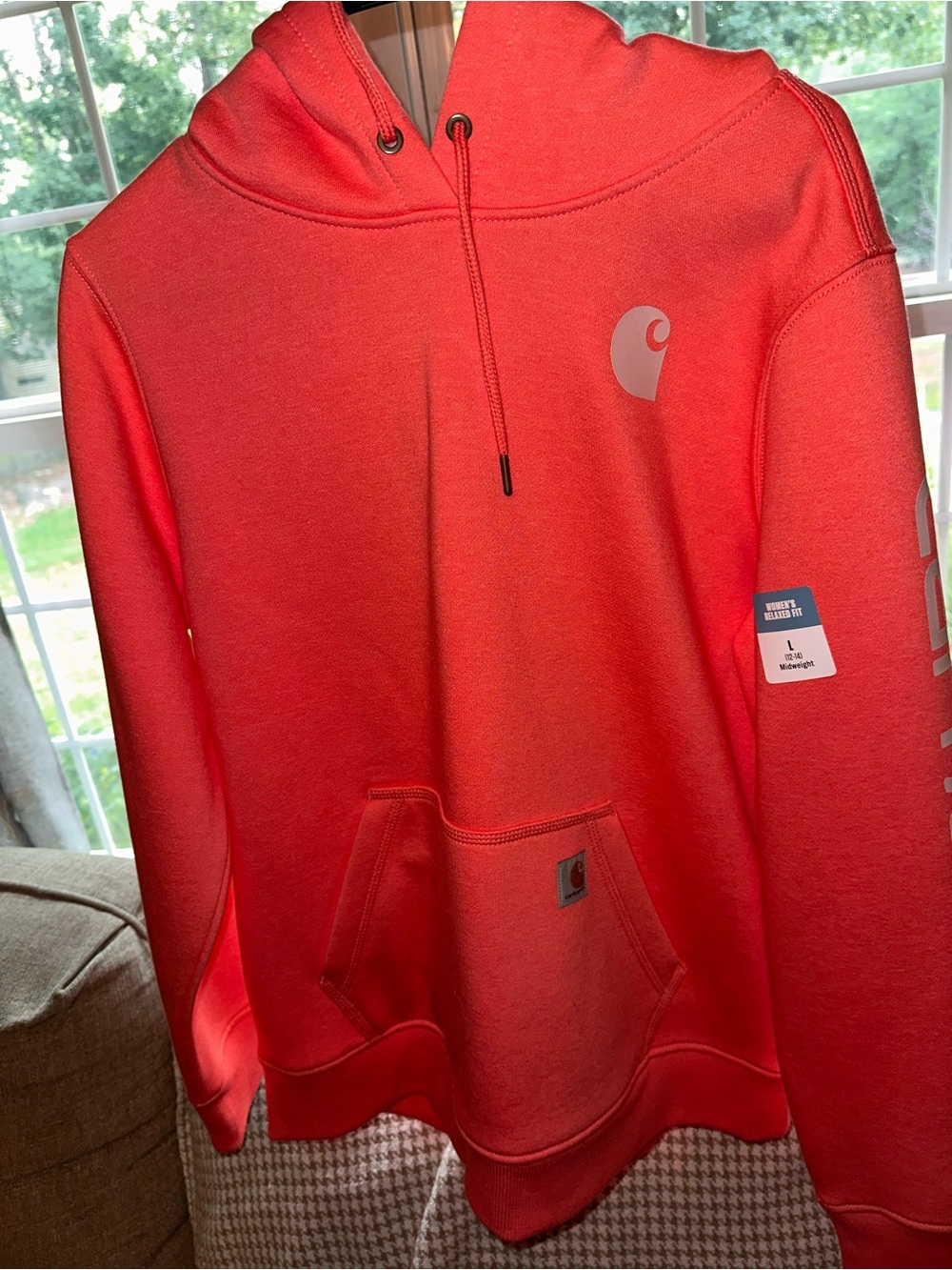 Carhartt Bright Coral Hoodie with Logo